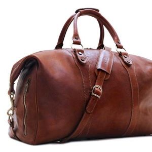 Italian handmade leather duffel bag